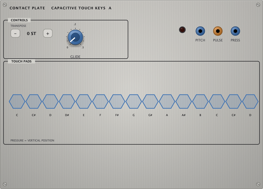 The Contact Plate panel - touch controller